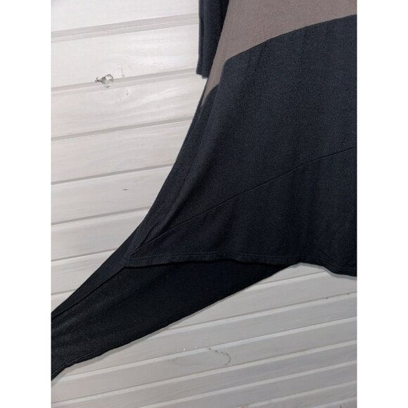 Et Lois Sz ?? (See Meas) Black Taupe Pieced Artsy Pullover Tunic Top EUC - Picture 5 of 10